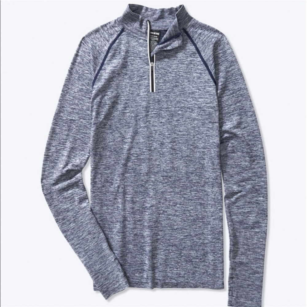 VICTORIA SECRET PINK SEAMLESS WORKOUT QUATER ZIP LONG SLEEVE SHIRT